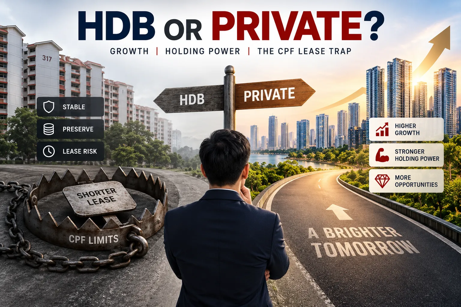 Photo of HDB or Private Property? Growth, Holding Power & the CPF Lease Trap (2026) | Zac Chen